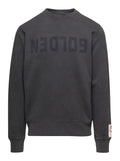 Golden Goose Men Gray Crewneck Sweatshirt With Logo Print In Cotton Men