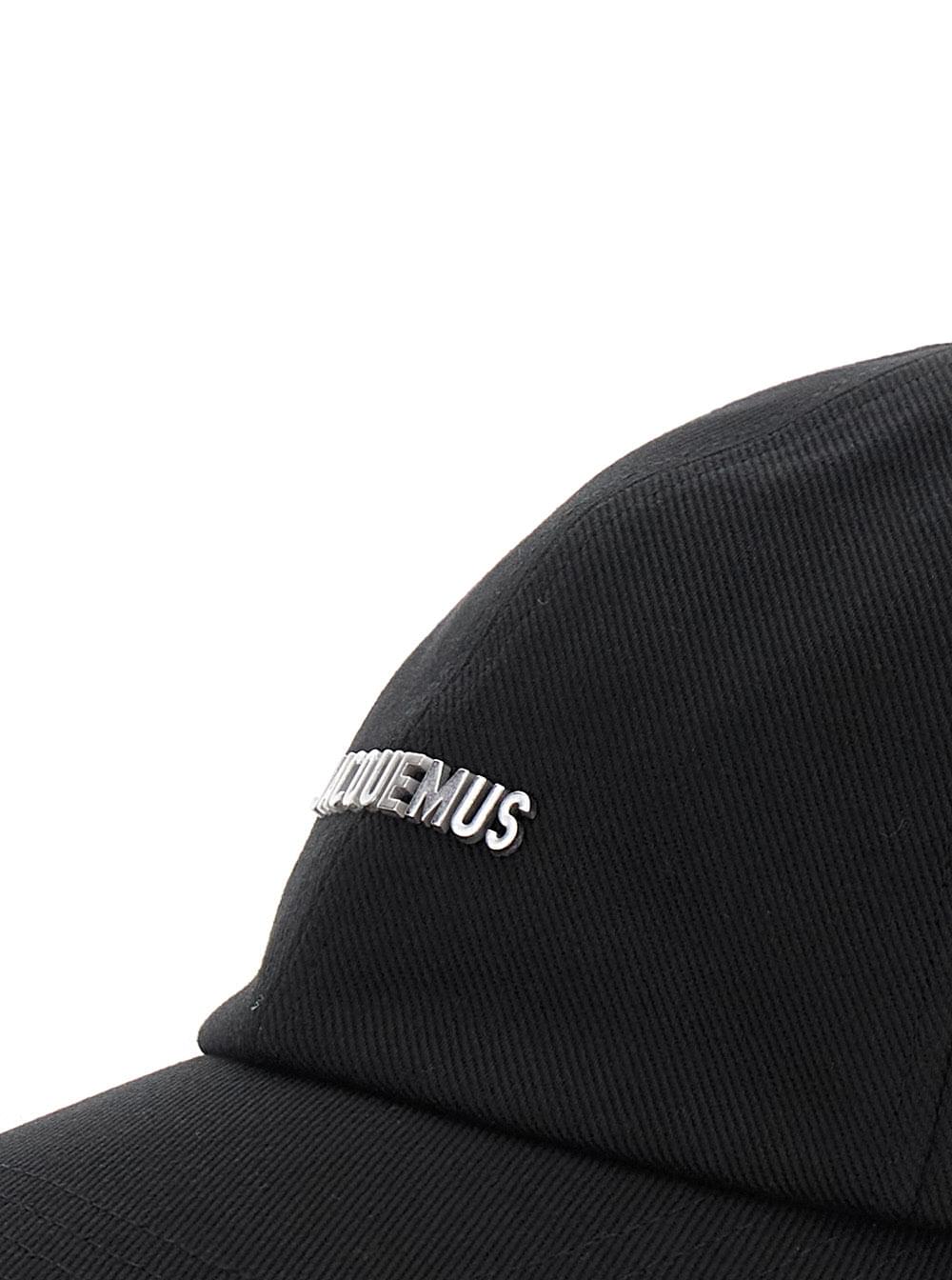 Jacquemus Men Baseball Cap 'La Casquette Gadjo' With Logo Lettering On The Front In Black Cotton For Men