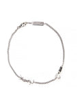 Saint Laurent Men Bracelet 'Opyum' With Rhinestones And Charm In Silver Brass For Men