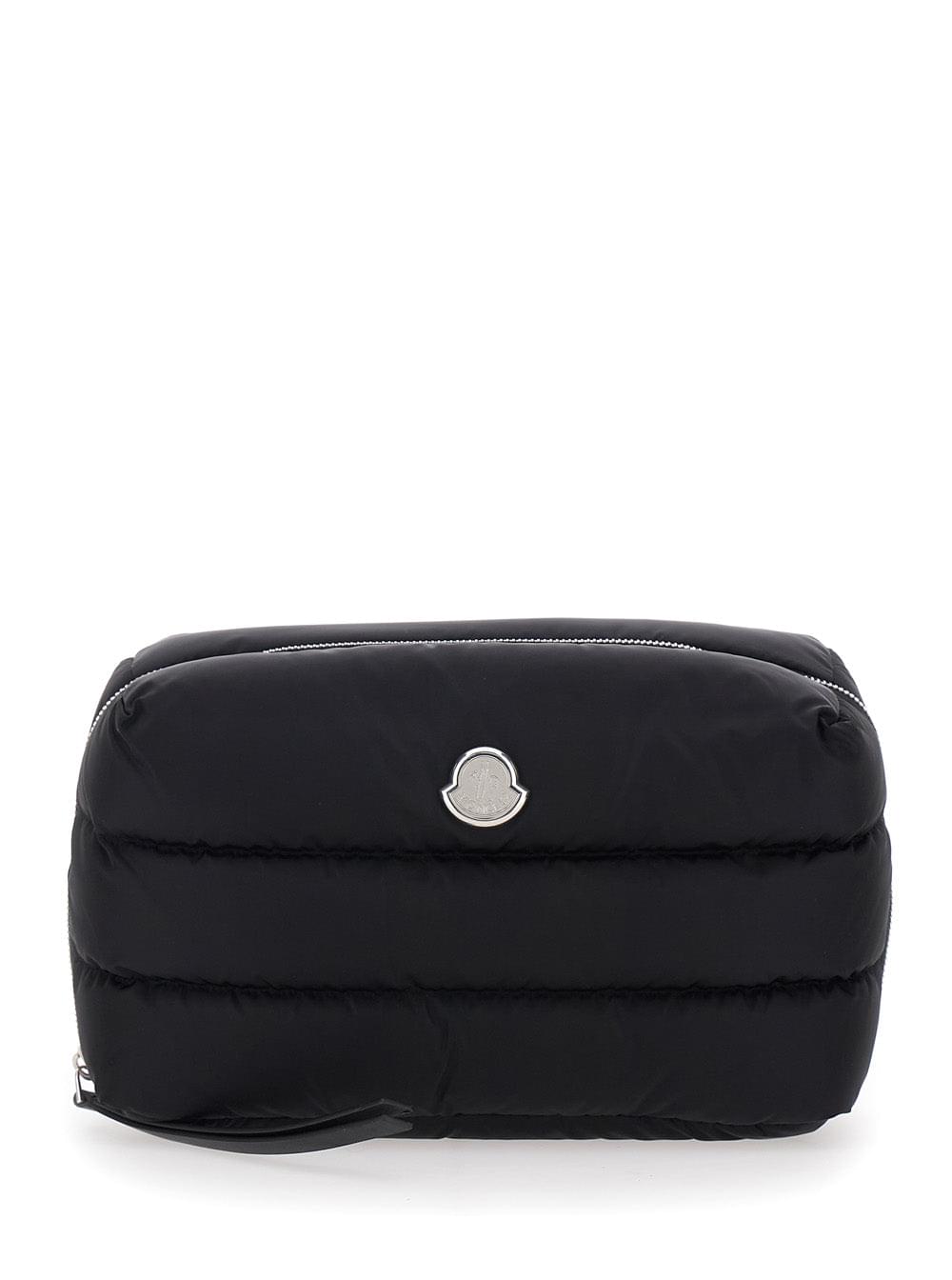 Moncler Men Clutch 'Caradoc' With Logo Patch On The Front In Black Tech Fabric For Women
