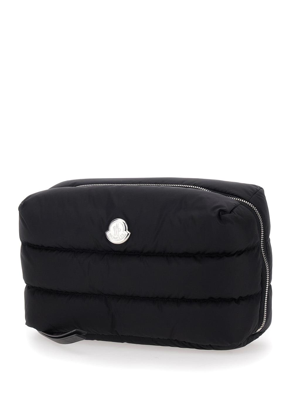 Moncler Men Clutch 'Caradoc' With Logo Patch On The Front In Black Tech Fabric For Women