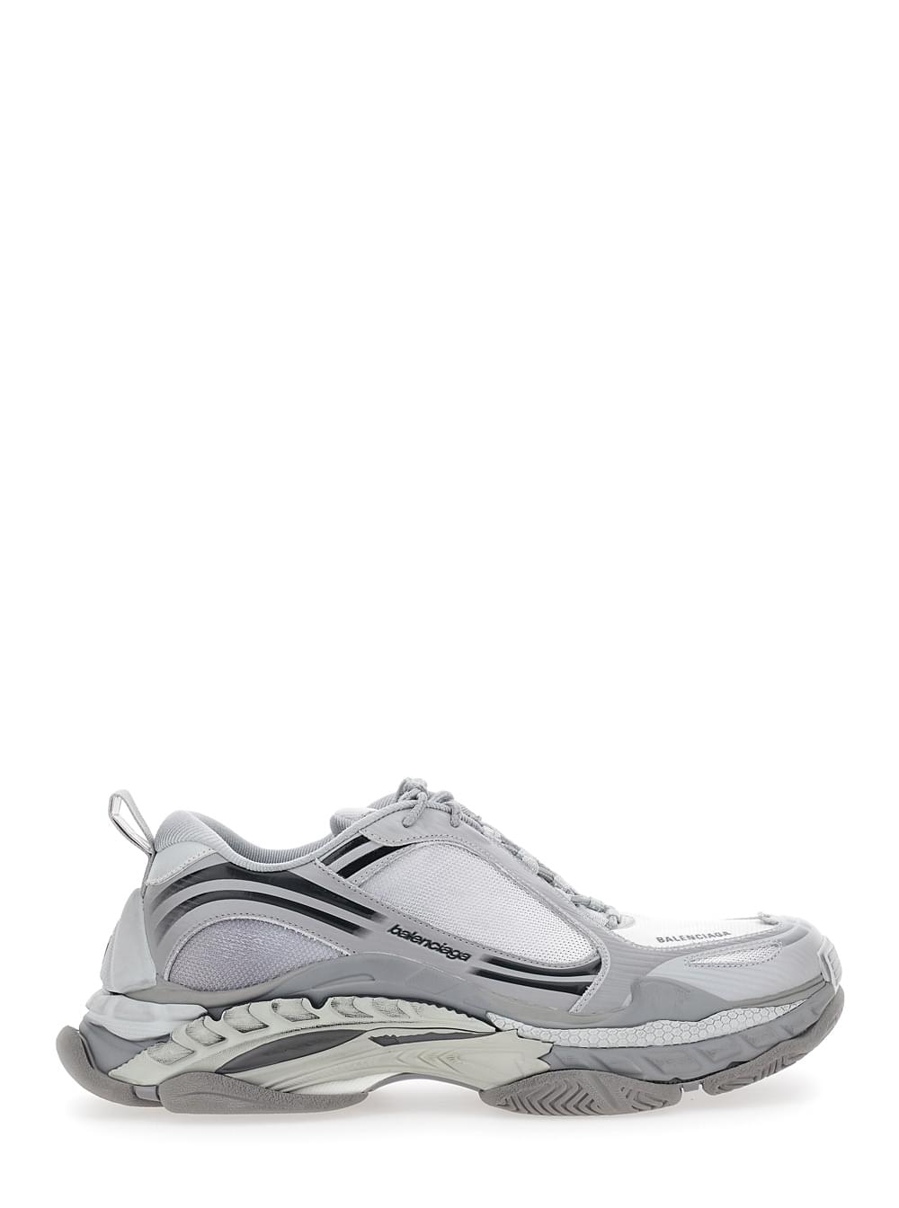 Balenciaga Men 'Triple-S 2' Grey Sneakers With Logo On The Front And Back And Worn Effect In Leather For Men