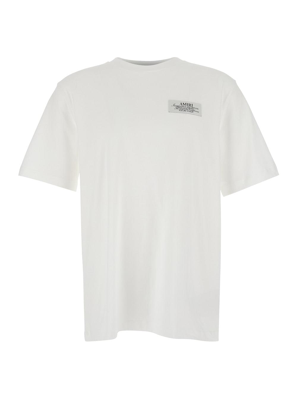 Amiri Men White T-Shirt With Spirit Print On The Front In Cotton For Men