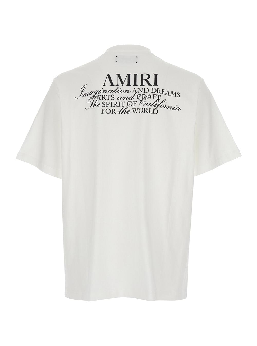 Amiri Men White T-Shirt With Spirit Print On The Front In Cotton For Men