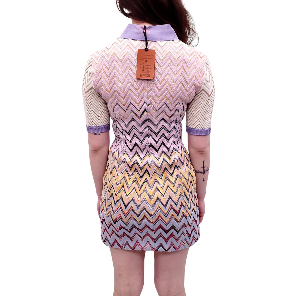 MISSONI LAVENDER CHEVRON POLO DRESS - SIZE 38