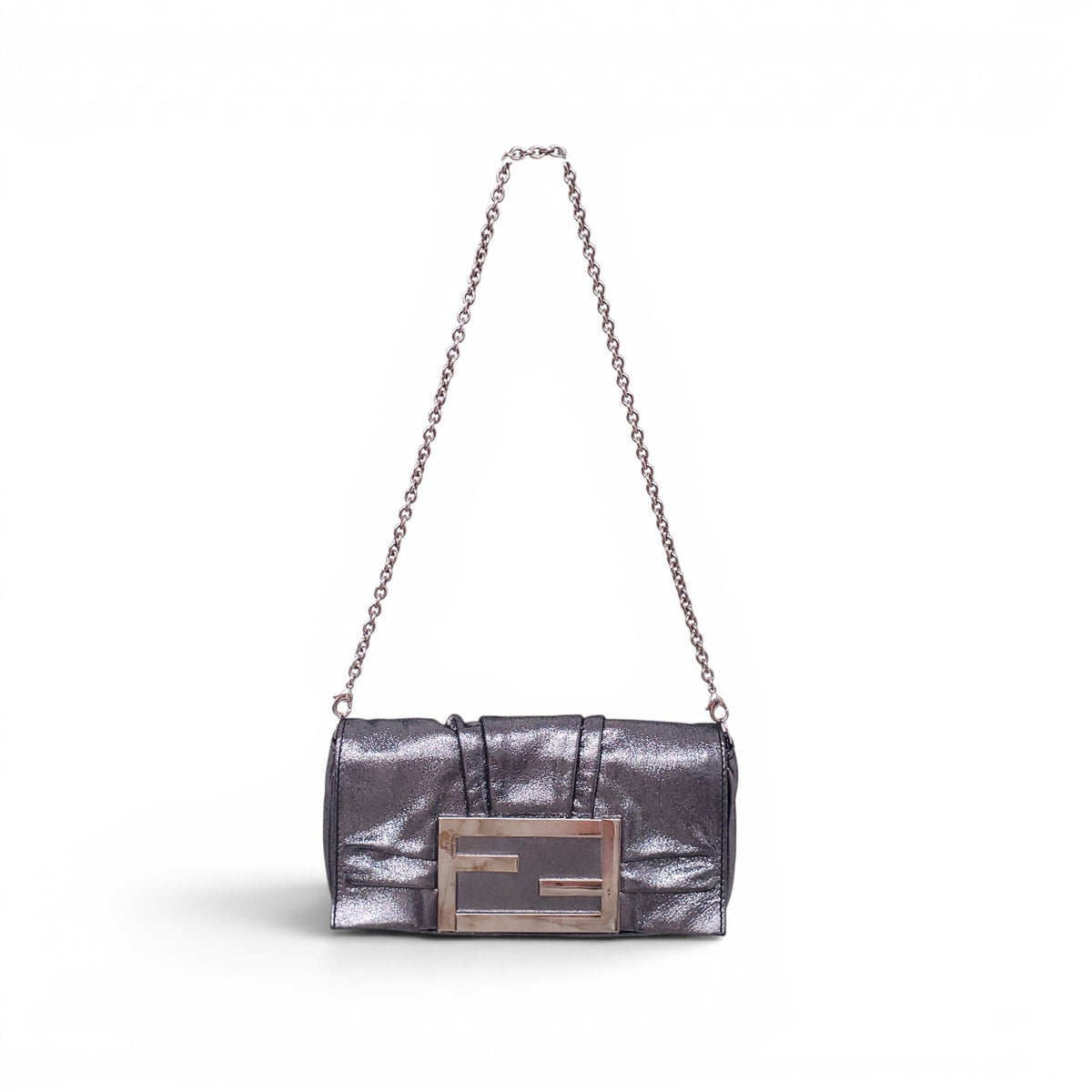 FENDI SILVER 'MIA' POUCHETTE BAG