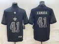 Men's New Orleans Saints Alvin Kamara #41 Black RFLCTV Limited jersey