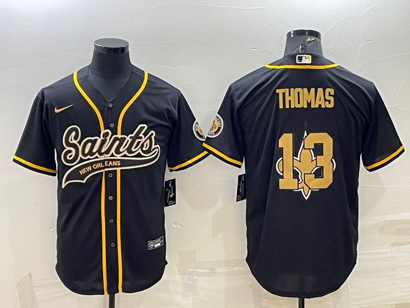 Men's New Orleans Saints Michael Thomas #13 Black Player jersey Joint Edition