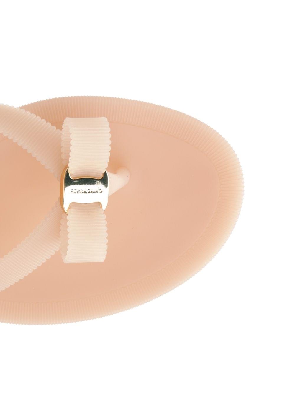 Ferragamo Women Vara Flip-Flops With Jelly Bow