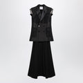Sacai Black Wool Organza Vest Women