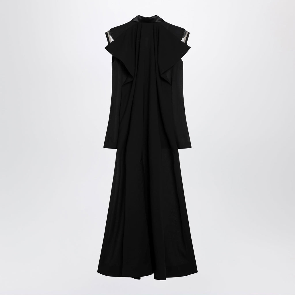 Sacai Black Wool Organza Vest Women