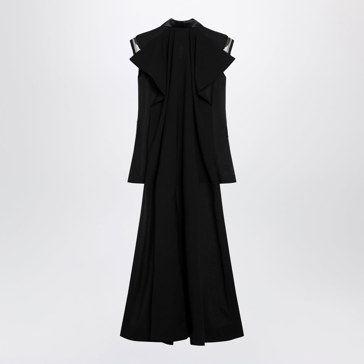 Sacai Black Wool Organza Vest Women