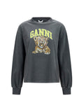 Ganni Women Long-Sleeve Tiger-Print T-Shirt
