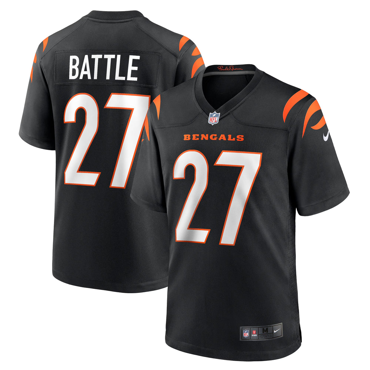 Cincinnati Bengals Jordan Battle Black Team Game Jersey