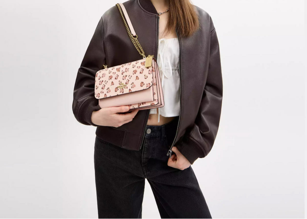 NWT Coach Klare Crossbody Bag With Rose Print In Blush