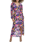 Siena Printed Burnout Chiffon Maxi Dress
