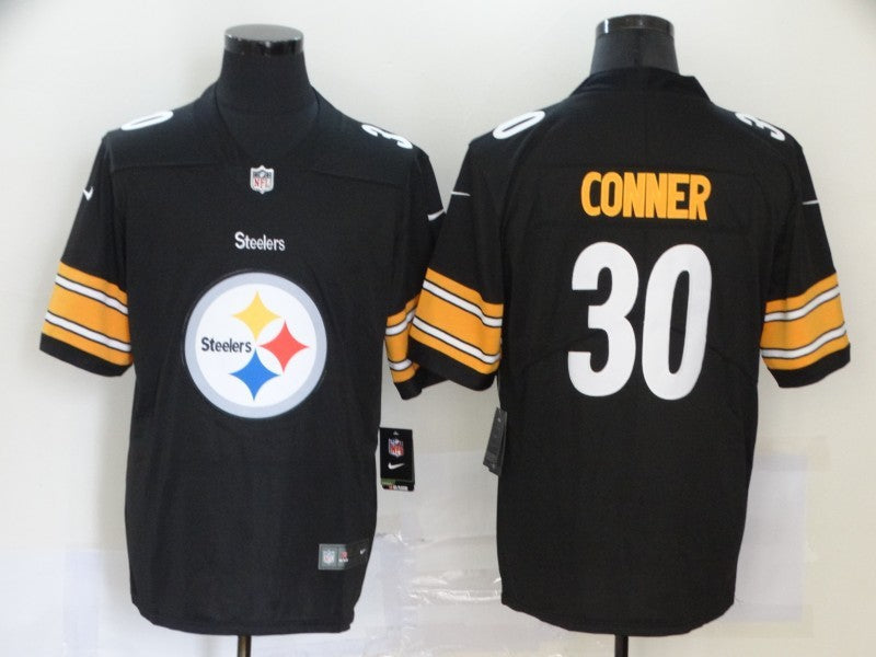 Men's Pittsburgh Steelers #30 James Conner Black Game Player jersey