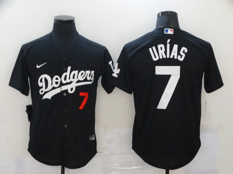 Men's Los Angeles Dodgers Julio Urias #7 Black Stitched jersey