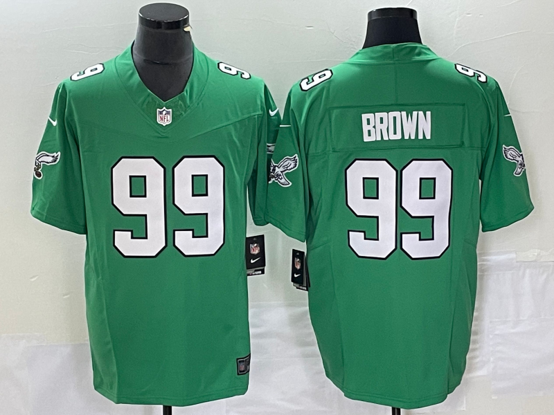 Men's Philadelphia Eagles Jerome Brown #99 Kelly Green Game jersey