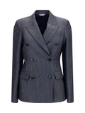 Balenciaga Women Double-Breasted Wool Blazer