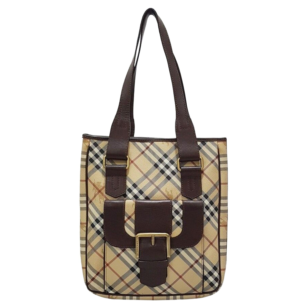Buckled Check Shoulder Bag