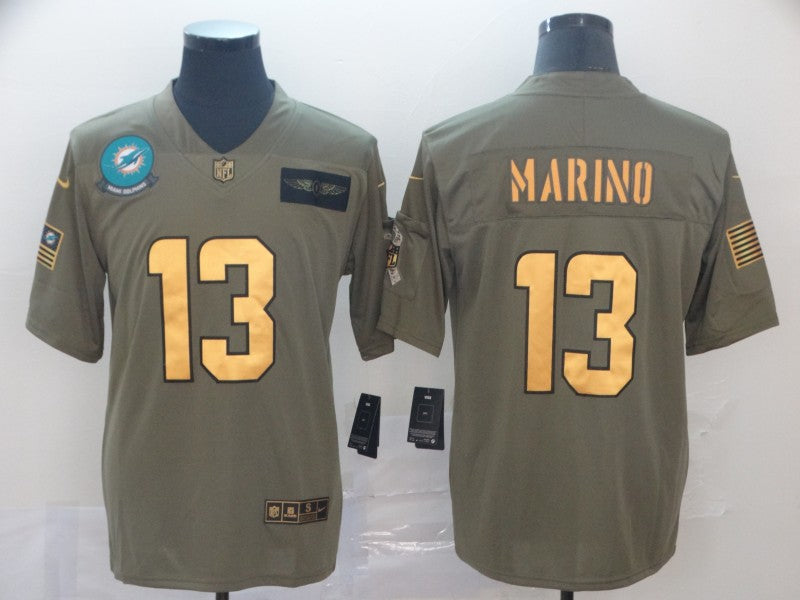 Men's Miami Dolphins Dan Marino #13 Brown Alternate Game jersey