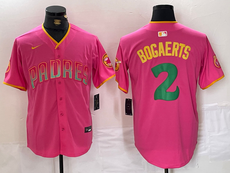 Men's San Diego Padres Xander Bogaerts #2 Pink Replica Player Jersey1