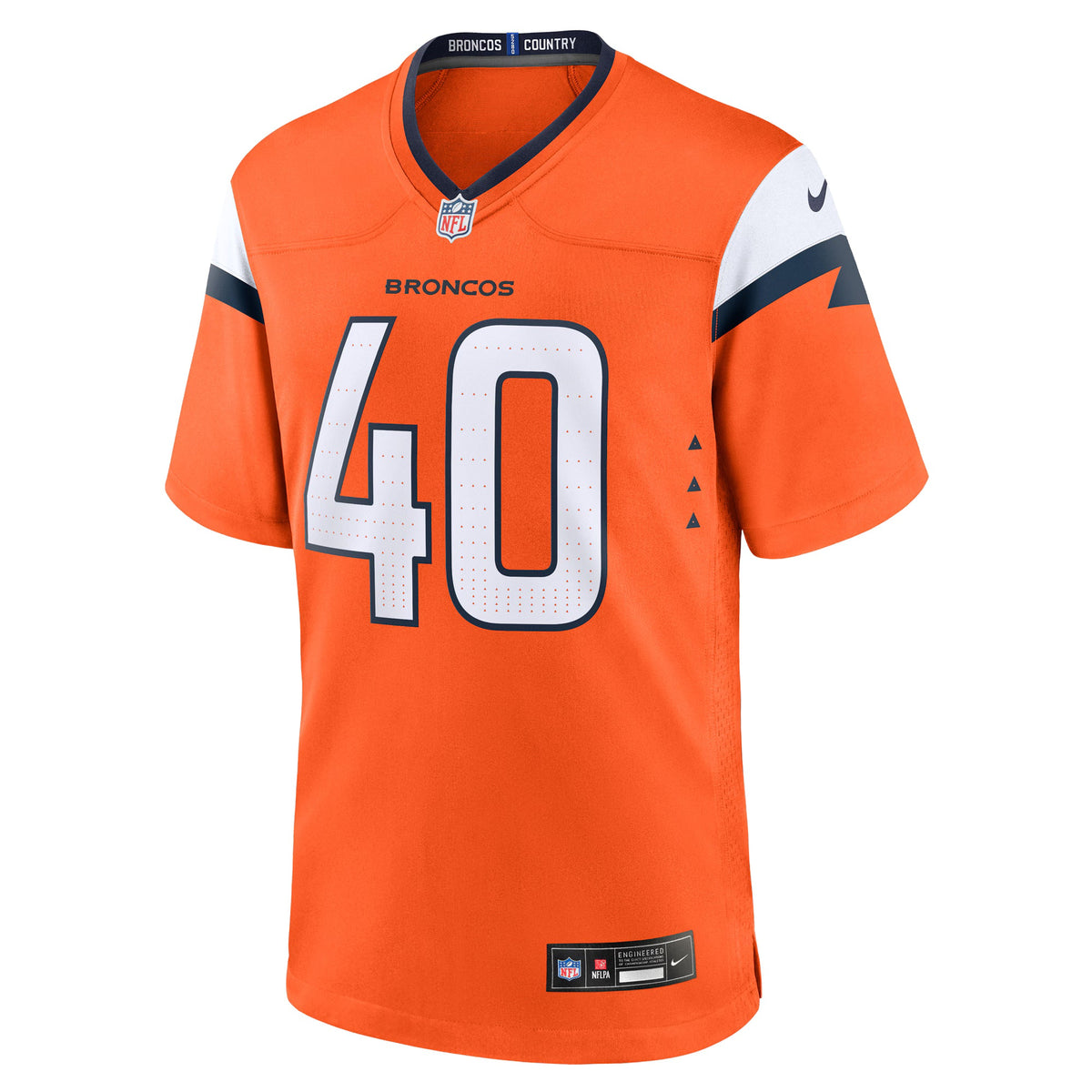Denver Broncos Justin Strnad Orange Team Game Jersey