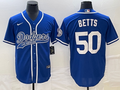 Men's Los Angeles Dodgers Mookie Betts #50 Royal Player jersey Joint Edition