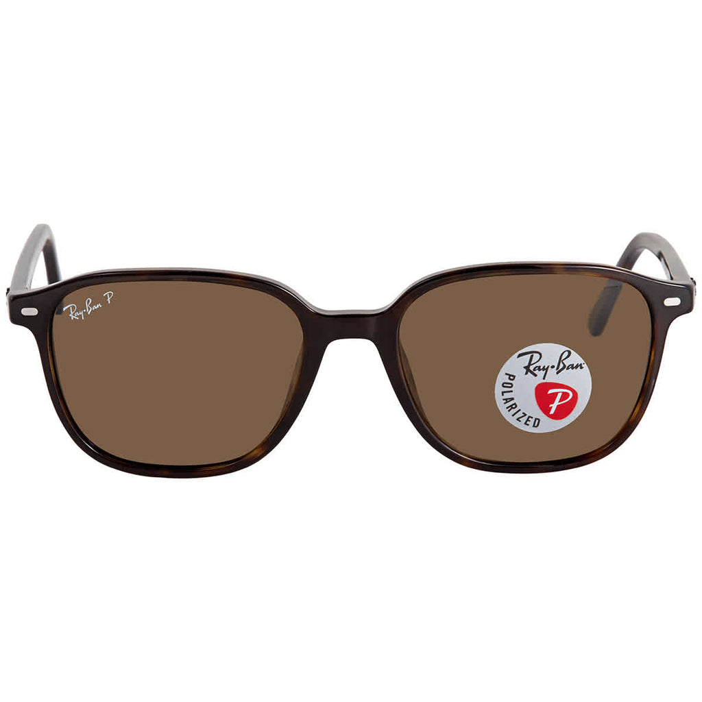 Ray Ban Leonard Polarized Brown Square Unisex Sunglasses RB2193 902/57 53