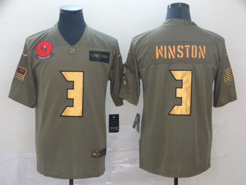 Men's Tampa Bay Buccaneers Jameis Winston #3 Brown Game Player jersey