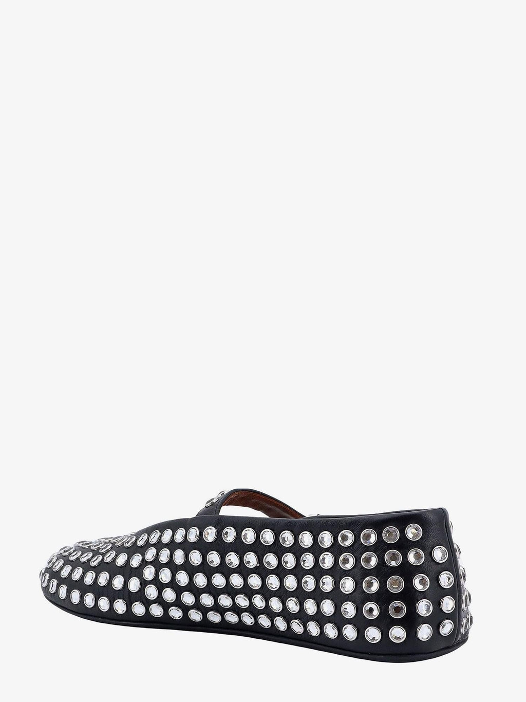 Alaia Women Leather Ballet Flats With Rhinestones