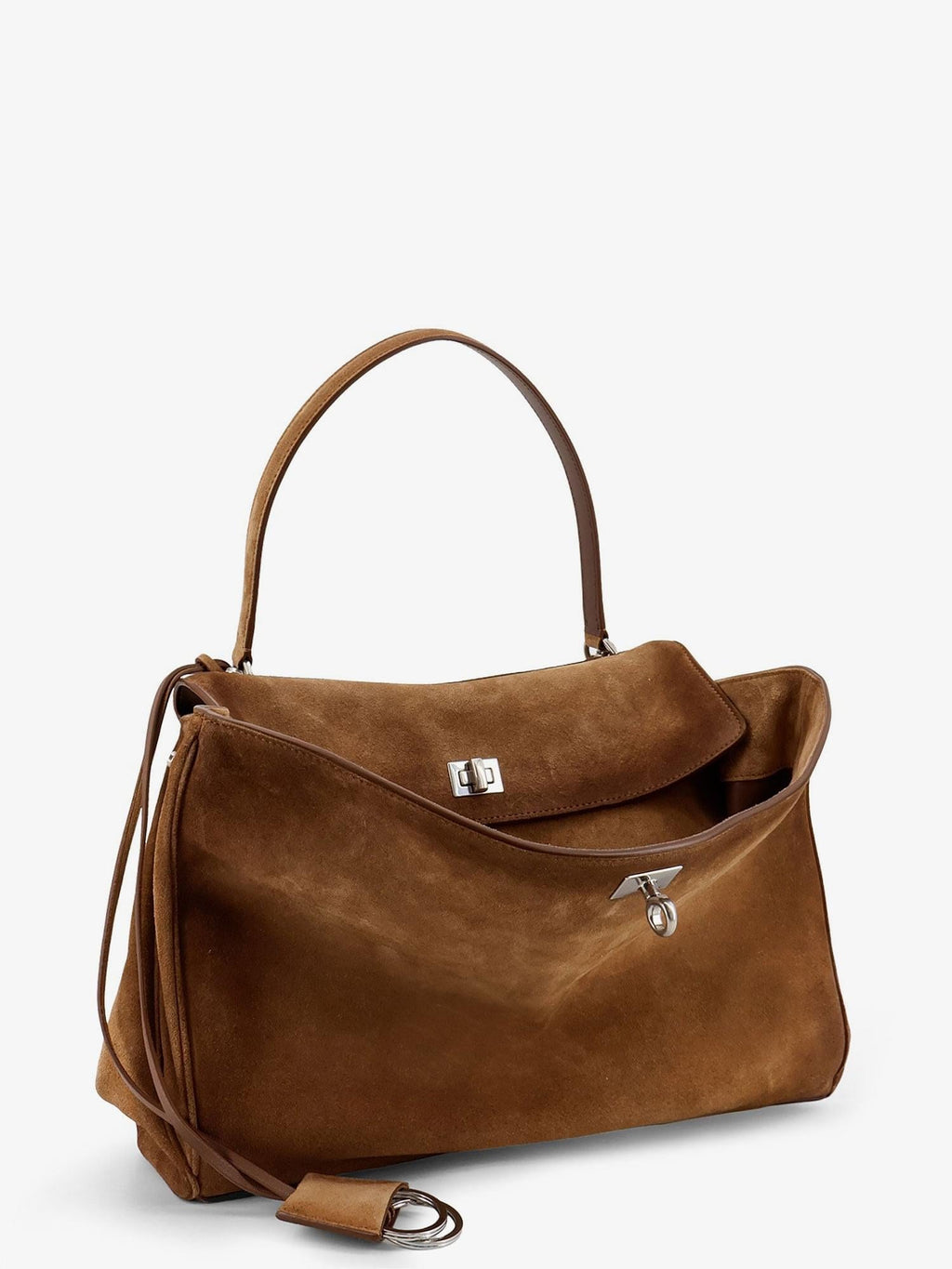 Balenciaga Women Rodeo M Suede Shoulder Bag
