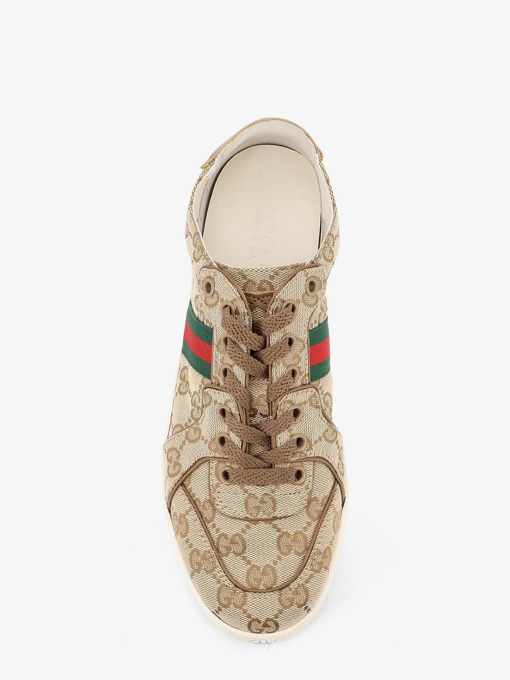 Gucci Women Stretch Gg Fabric Sneakers With Nastro Web On The Side