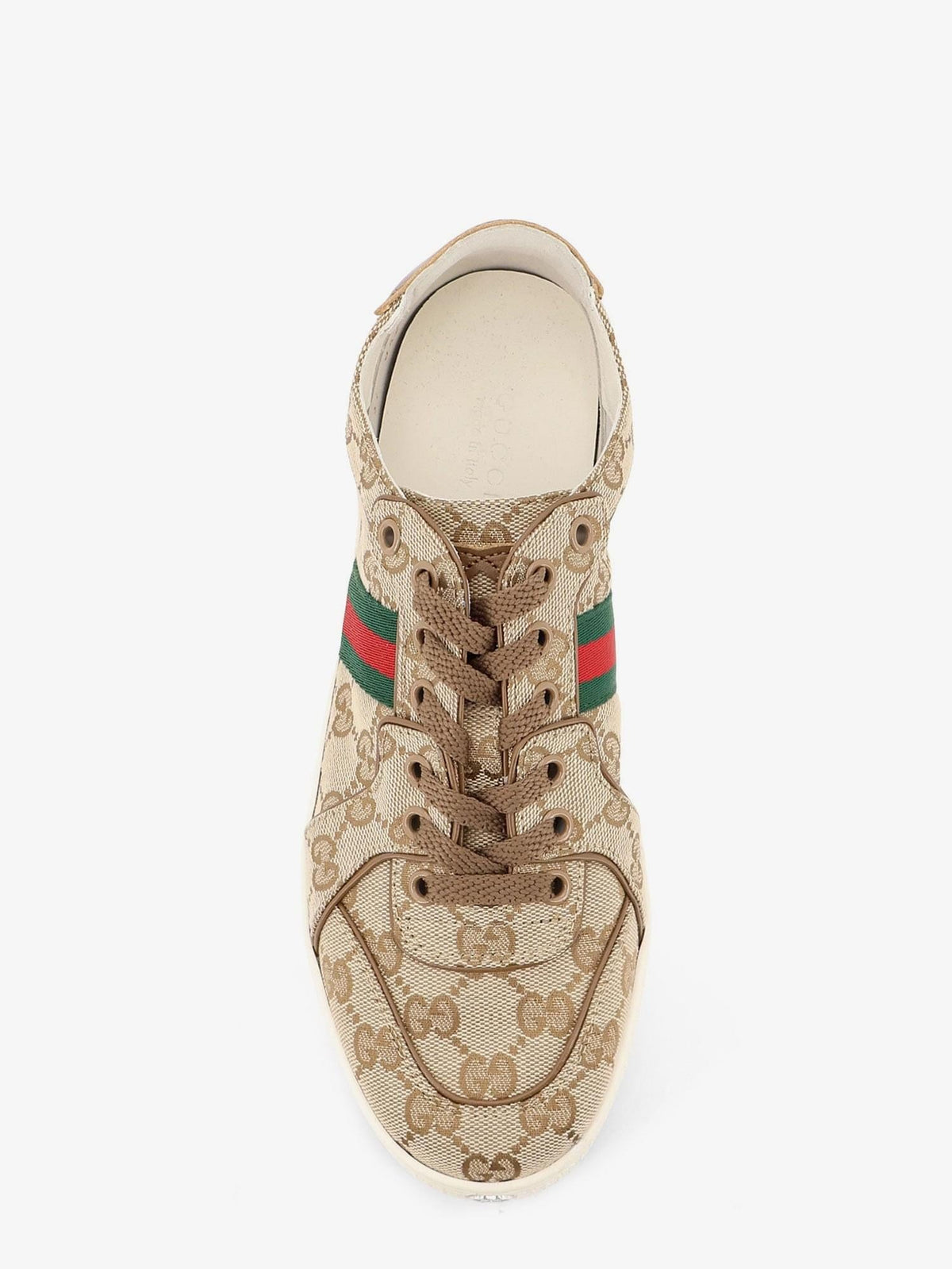 Gucci Women Stretch Gg Fabric Sneakers With Nastro Web On The Side