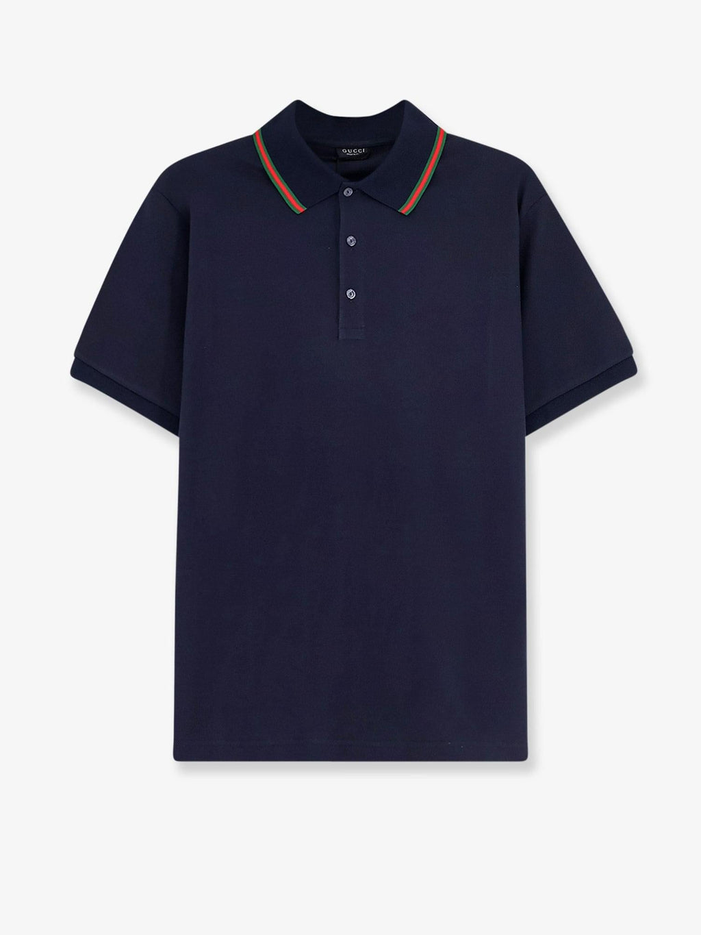 Gucci Men Cotton Polo With Nastro Web Detail On The Collar