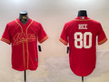 Men's San Francisco 49ers Jerry Rice #80 Scarlet Team Game jersey