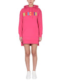 Moschino Women Dress With Multicolor Flocked Logo