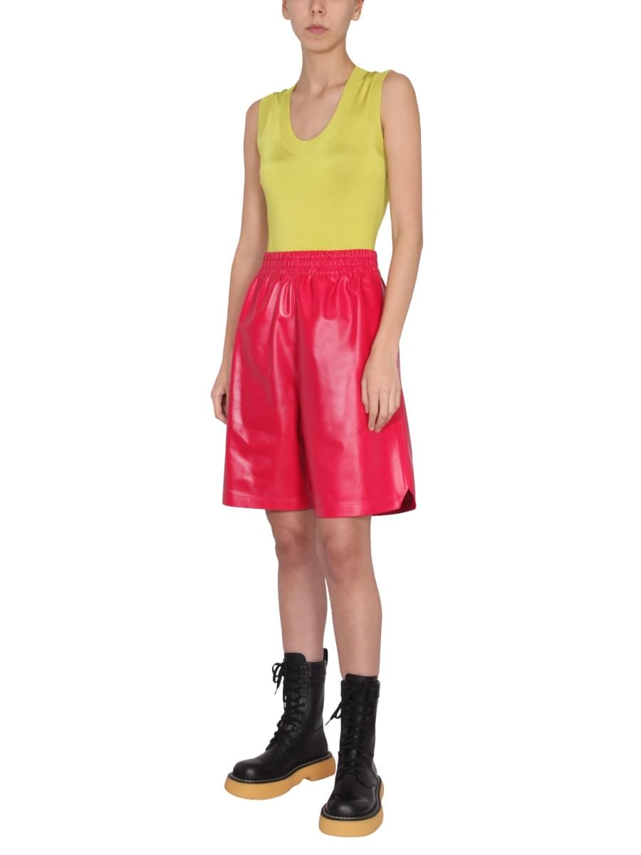 Bottega Veneta Women Leather Shorts