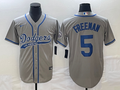 Men's Los Angeles Dodgers Freddie Freeman #5 Gray Player jersey Joint Edition