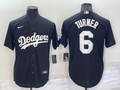 Men's Los Angeles Dodgers Trea Turner #6 Black Replica Baseball jersey