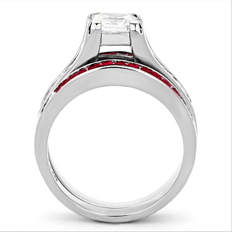 High polished (no plating) Stainless Steel Ring with AAA Grade CZ in Multi Color