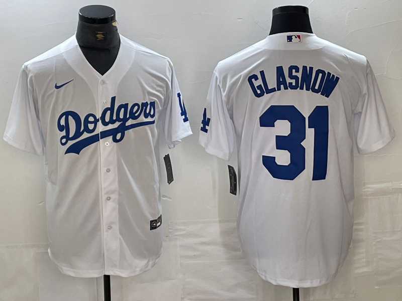 Men's Los Angeles Dodgers Tyler Glasnow #31 White Replica Player jersey