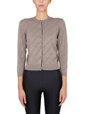 Balenciaga Women Allover Logo Cropped Cardigan