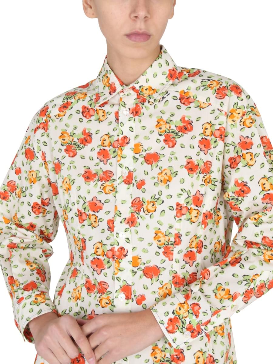 Marni Women Shirt Dress With Floral Pattern