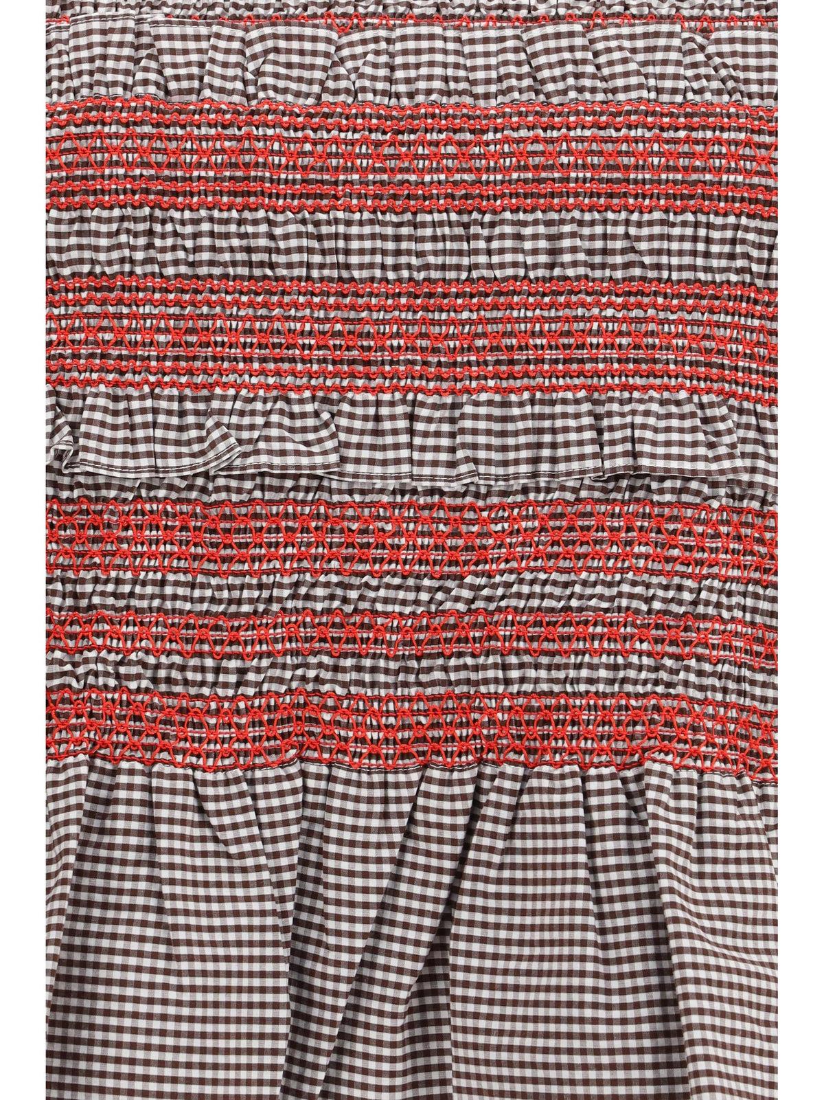 Ganni Women Elastic Printed Top With Ruching And Side Ties