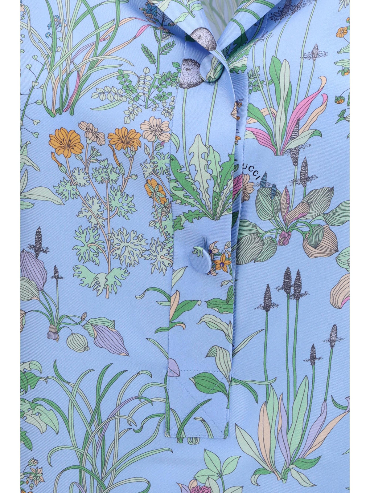 Gucci Women Printed Silk Twill Shirt