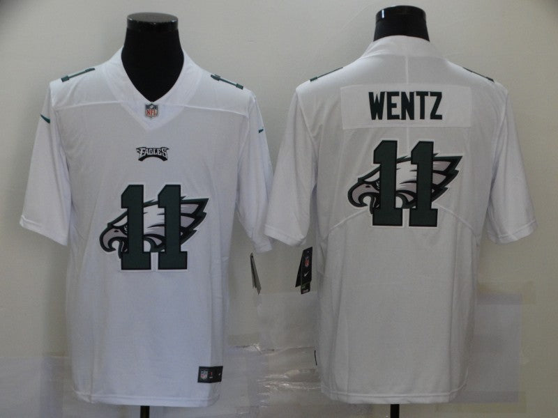 Men's Philadelphia Eagles #11 Carson Wentz White Player Game jersey