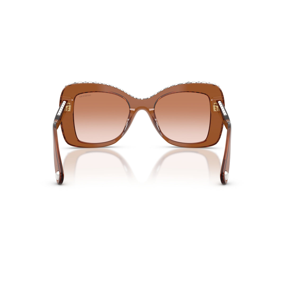 0Sk6062U Translucent Brown Acetate Sunglasses with Crystal Accents