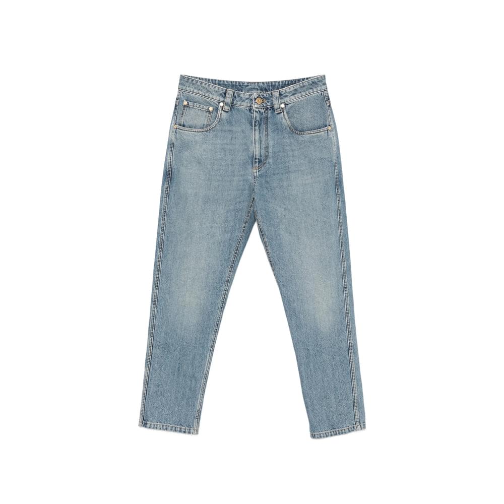 Brunello Cucinelli Blue Denim - Straight-Leg Jeans Women